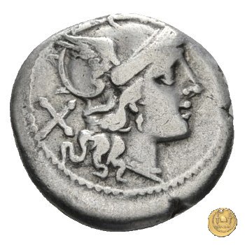 119/2 - fulmine (thunderbolt) 206-195 BC (Roma)