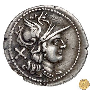 152/1 - denario Sex. Quinctilius 189-180 BC (Roma)