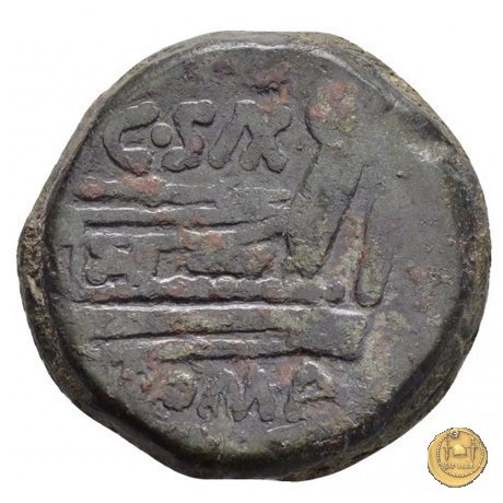 173/1 - asse C. Cluvius Saxula 169-158 BC (Roma)
