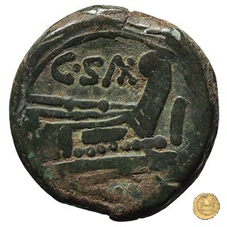 173/1 - asse C. Cluvius Saxula 169-158 BC (Roma)