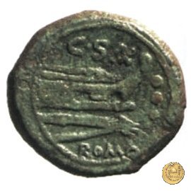 173/4 - quadrante C. Cluvius Saxula 169-158 BC (Roma)