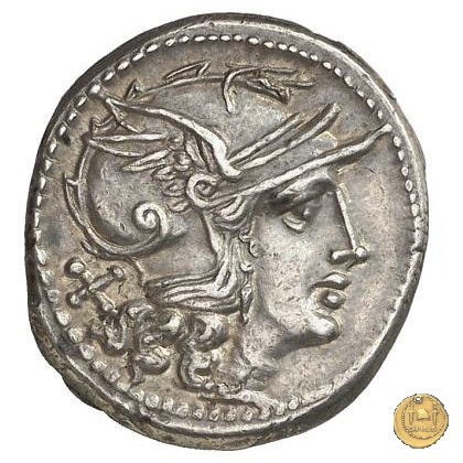 187/1 - denario Furius Purpureo 169-158 BC (Roma)