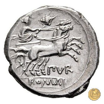 187/1 - denario Furius Purpureo 169-158 BC (Roma)