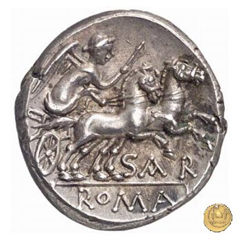 199/1 - denario Atilius Saranus 155 BC (Roma)