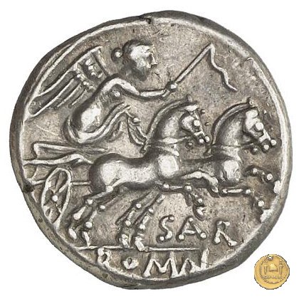 199/1 - denario Atilius Saranus 155 BC (Roma)