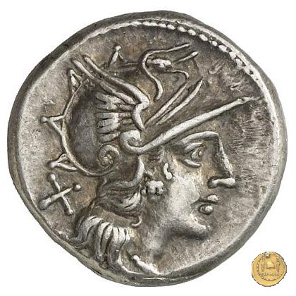 199/1 - denario Atilius Saranus 155 BC (Roma)