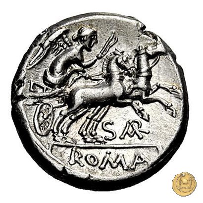 199/1 - denario Atilius Saranus 155 BC (Roma)