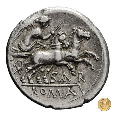 199/1 - denario Atilius Saranus 155 BC (Roma)