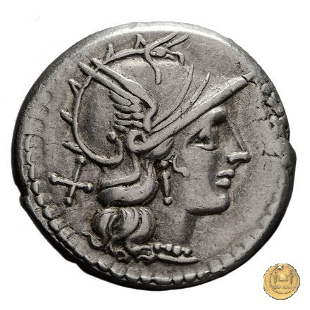 199/1 - denario Atilius Saranus 155 BC (Roma)