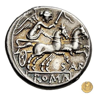 199/1 - denario Atilius Saranus 155 BC (Roma)