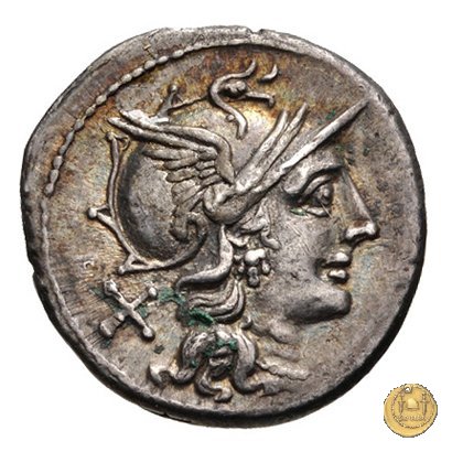 199/1 - denario Atilius Saranus 155 BC (Roma)