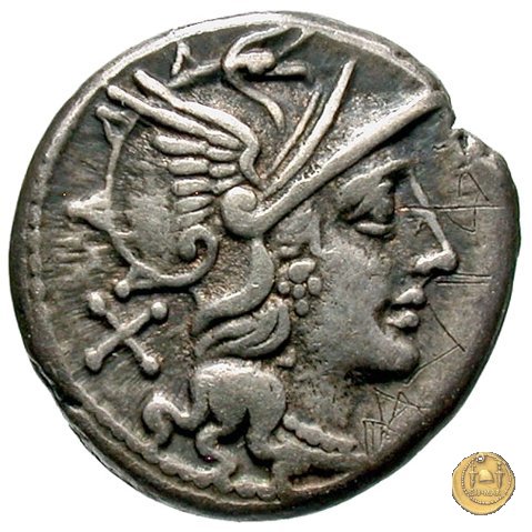 199/1 - denario Atilius Saranus 155 BC (Roma)