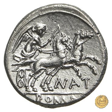 200/1 - denario Pinarius Natta 155 BC (Roma)