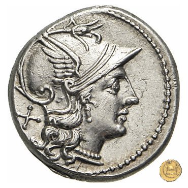 200/1 - denario Pinarius Natta 155 BC (Roma)