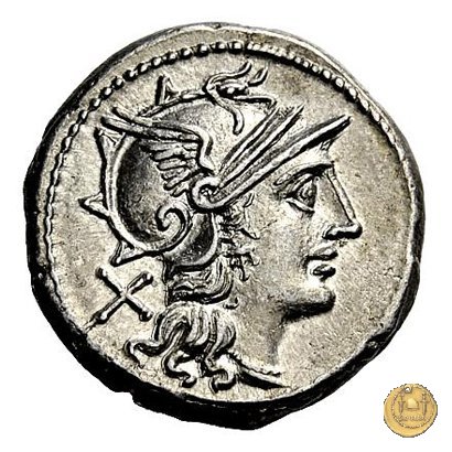 200/1 - denario Pinarius Natta 155 BC (Roma)