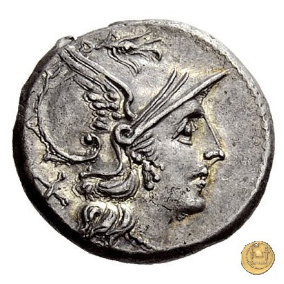 200/1 - denario Pinarius Natta 155 BC (Roma)