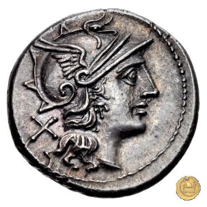 200/1 - denario Pinarius Natta 155 BC (Roma)