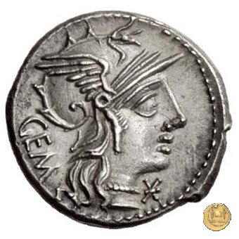 250/1 - denario M. Aburius M.f. Geminus 132 BC (Roma)