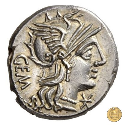 250/1 - denario M. Aburius M.f. Geminus 132 BC (Roma)