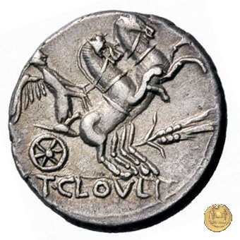 260/1 - denario T. Cloelius (Cloulius) 128 BC (Roma)