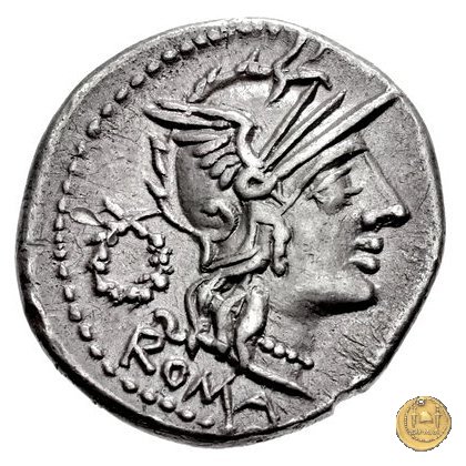 260/1 - denario T. Cloelius (Cloulius) 128 BC (Roma)