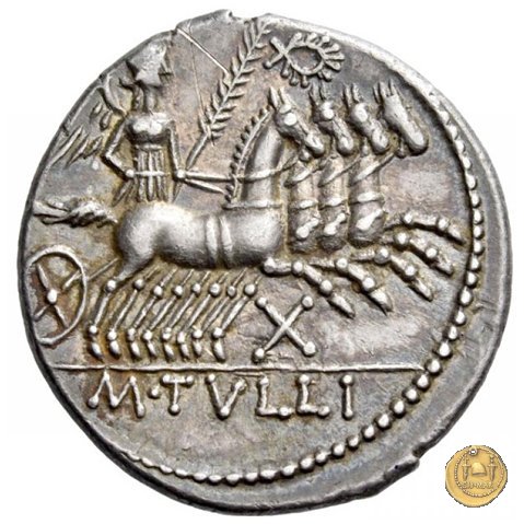 280/1 - denario M. Tullius 120 BC (Roma)