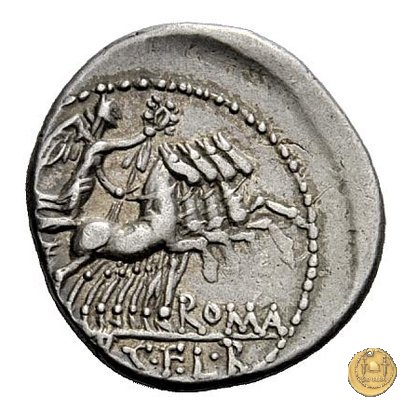 283/1a - denario Q. Marcius / C. Fabius / L. Roscius 118-117 BC (Roma)