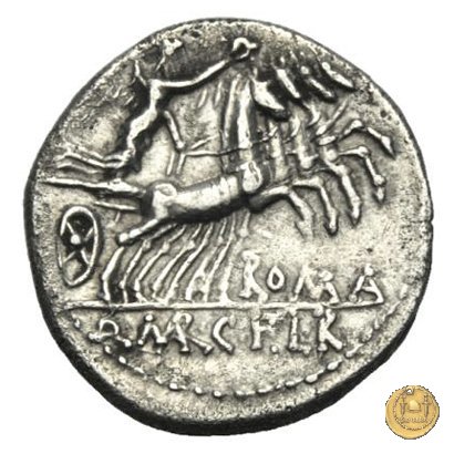 283/1a - denario Q. Marcius / C. Fabius / L. Roscius 118-117 BC (Roma)