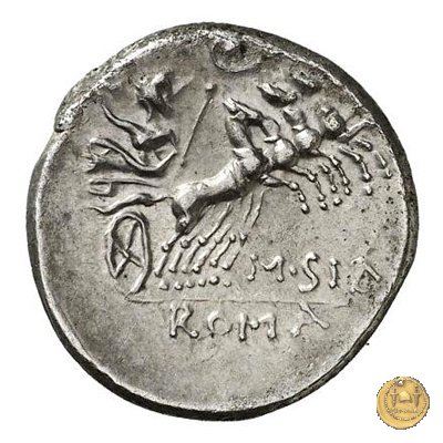 285/2 - denario Q. Curtius / M. Iunius Silanus 116-115 BC (Roma)