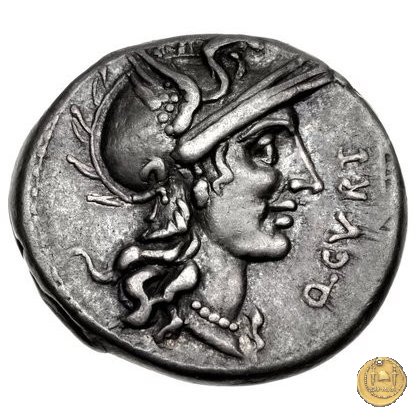 285/2 - denario Q. Curtius / M. Iunius Silanus 116-115 BC (Roma)