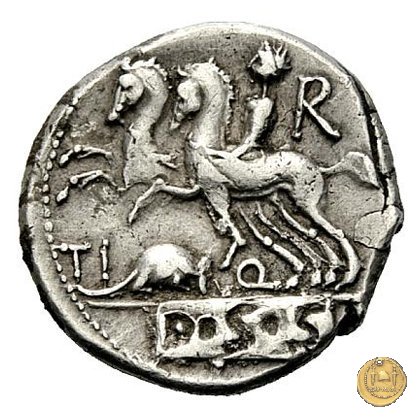 297/1 - denario Ti. Quinctius 112-111 BC (Roma)