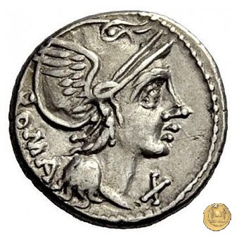 302/1 - denario L. Flaminius Chilo 109-108 BC (Roma)