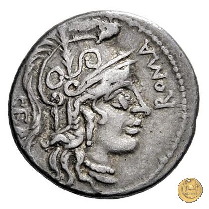 309/1 - denario A. Manlius Q.f. Sergianus 118-107 BC (Roma)