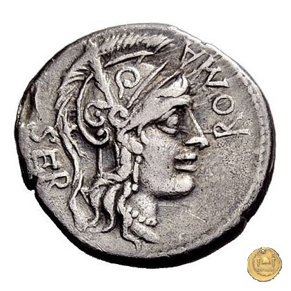 309/1 - denario A. Manlius Q.f. Sergianus 118-107 BC (Roma)