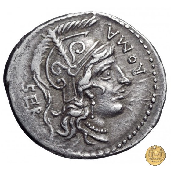 309/1 - denario A. Manlius Q.f. Sergianus 118-107 BC (Roma)