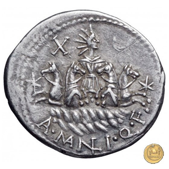 309/1 - denario A. Manlius Q.f. Sergianus 118-107 BC (Roma)