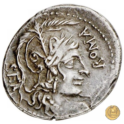 309/1 - denario A. Manlius Q.f. Sergianus 118-107 BC (Roma)