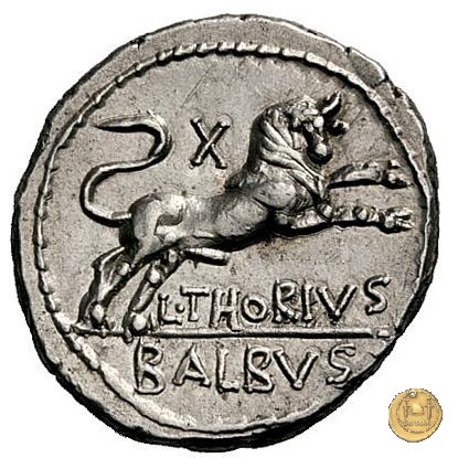 316/1 - denario L. Thorius Balbus 105 BC (Roma)