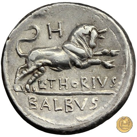 316/1 - denario L. Thorius Balbus 105 BC (Roma)