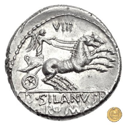 337/3 - denario D. Iunius L.f. Silanus 91 BC (Roma)