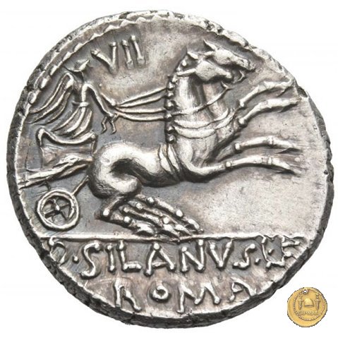 337/3 - denario D. Iunius L.f. Silanus 91 BC (Roma)