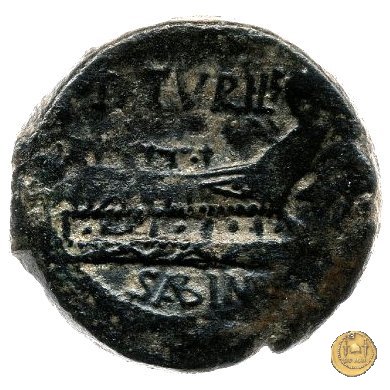 344/4 - asse L. Titurius Sabinus 89 BC (Roma)