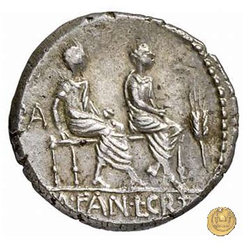 351/1 - denario L. Critonius / M. Fannius 86 BC (Roma)