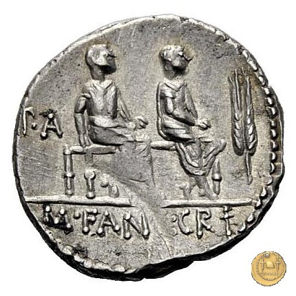 351/1 - denario L. Critonius / M. Fannius 86 BC (Roma)