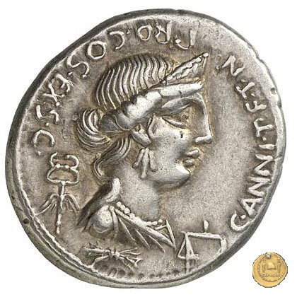 366/1 - denario C. Annius T.f.Tn. / L. Fabius L.f. Hispaniensis 82-81 BC (Nord Italia)