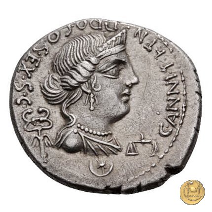 366/1 - denario C. Annius T.f.Tn. / L. Fabius L.f. Hispaniensis 82-81 BC (Nord Italia)