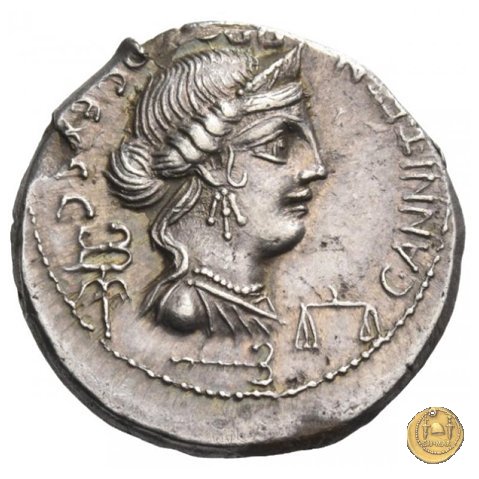 366/1 - denario C. Annius T.f.Tn. / L. Fabius L.f. Hispaniensis 82-81 BC (Nord Italia)