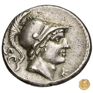 389/1 - denario L. Rustius 76 BC (Roma)