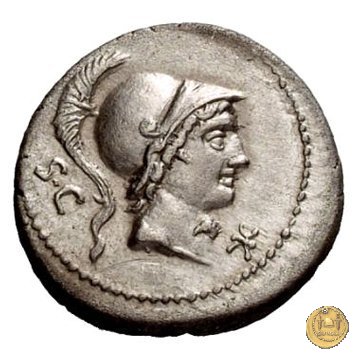 389/1 - denario L. Rustius 76 BC (Roma)