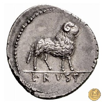 389/1 - denario L. Rustius 76 BC (Roma)